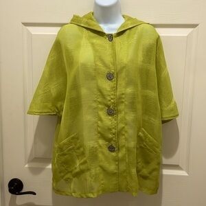 Ultimate Resort Wear Hooded Button Down Short Sleeve Cardigan